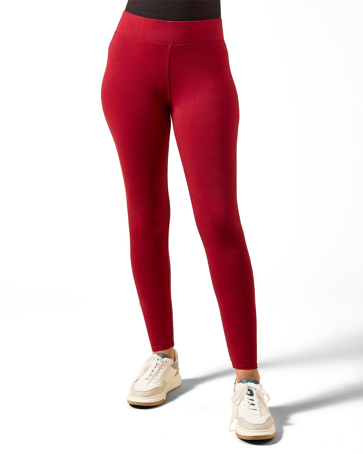 Women's Cotton Blend Basic Yoga Pants : Color: Sun Dried Tomato
