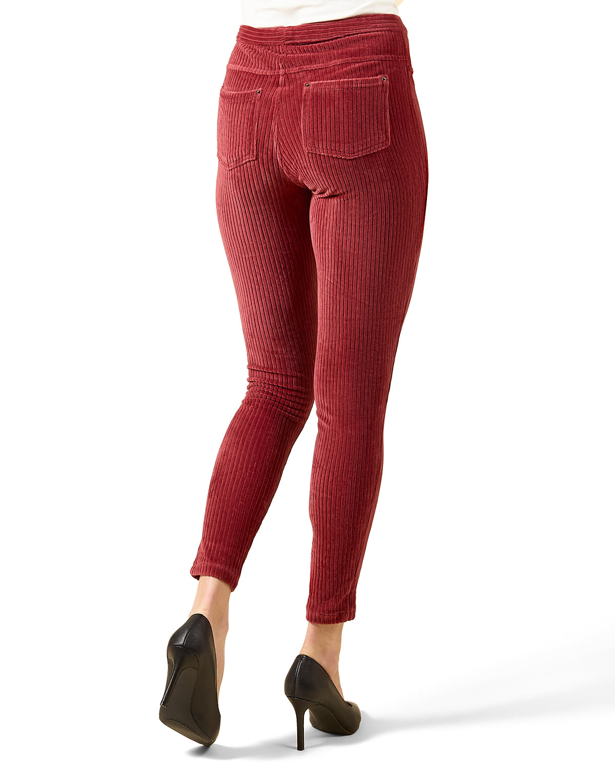 Wide-Rib Stretch Corduroy Leggings : Color: Fired Brick
