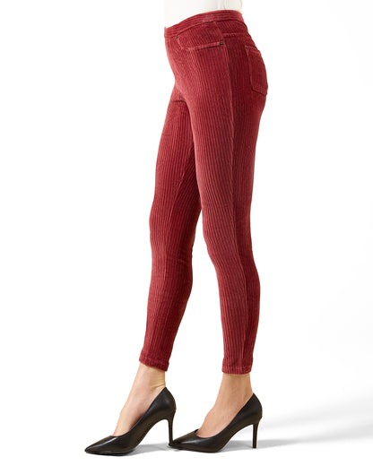 Wide-Rib Stretch Corduroy Leggings : Color: Fired Brick