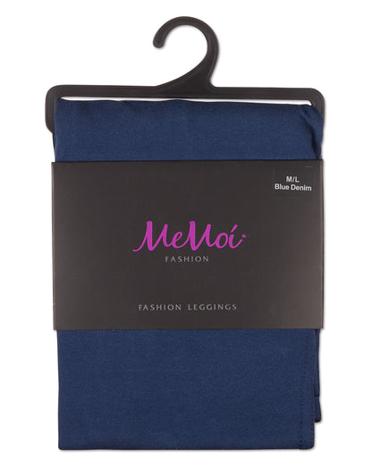 Pants-Style Cotton Blend Leggings : Color: Blue Denim