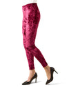 Crushed Velvet Stretch Leggings : Color: Burgundy