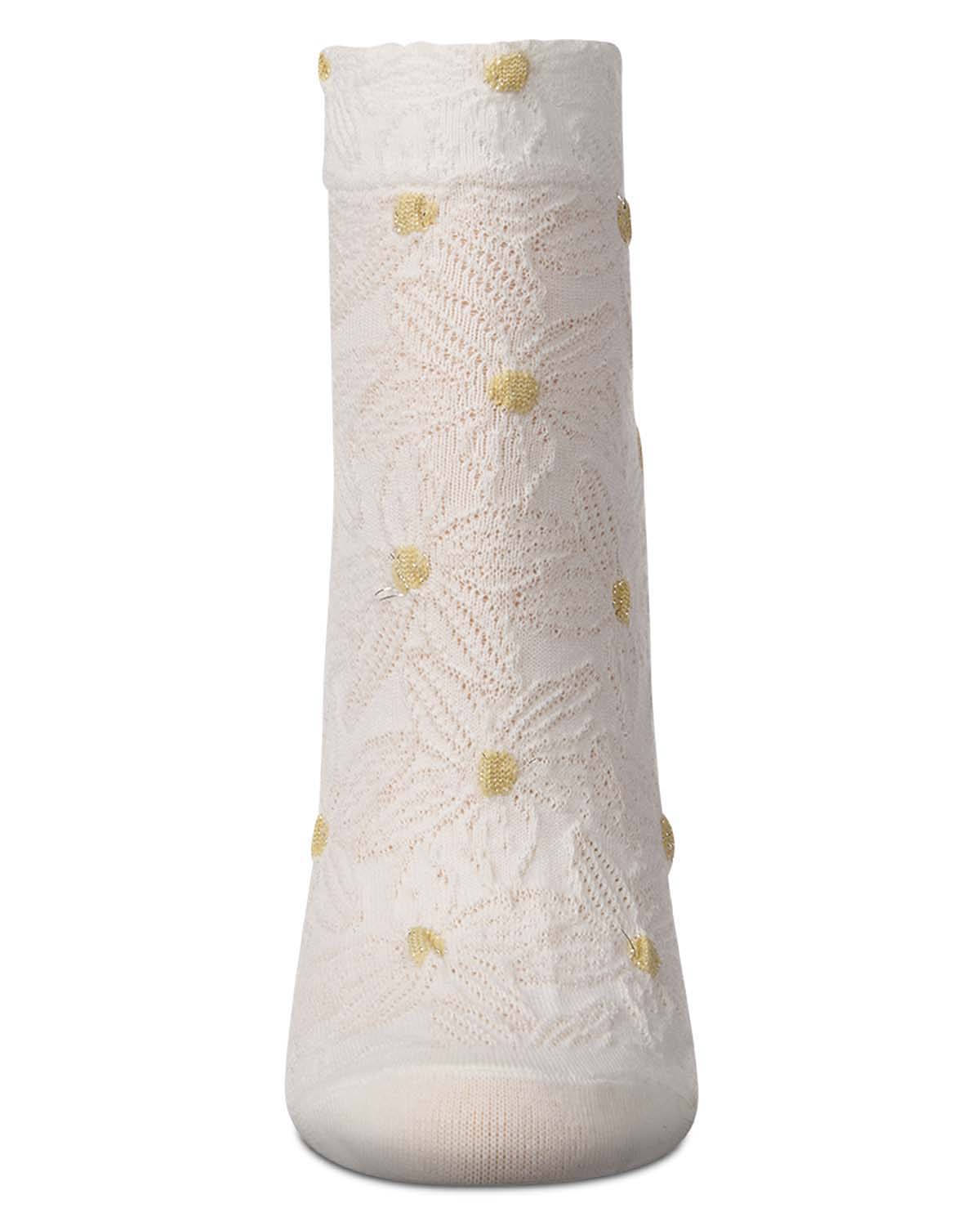 Women's Cotton-Rich Floral 3D-Textured Shortie Ankle Sock