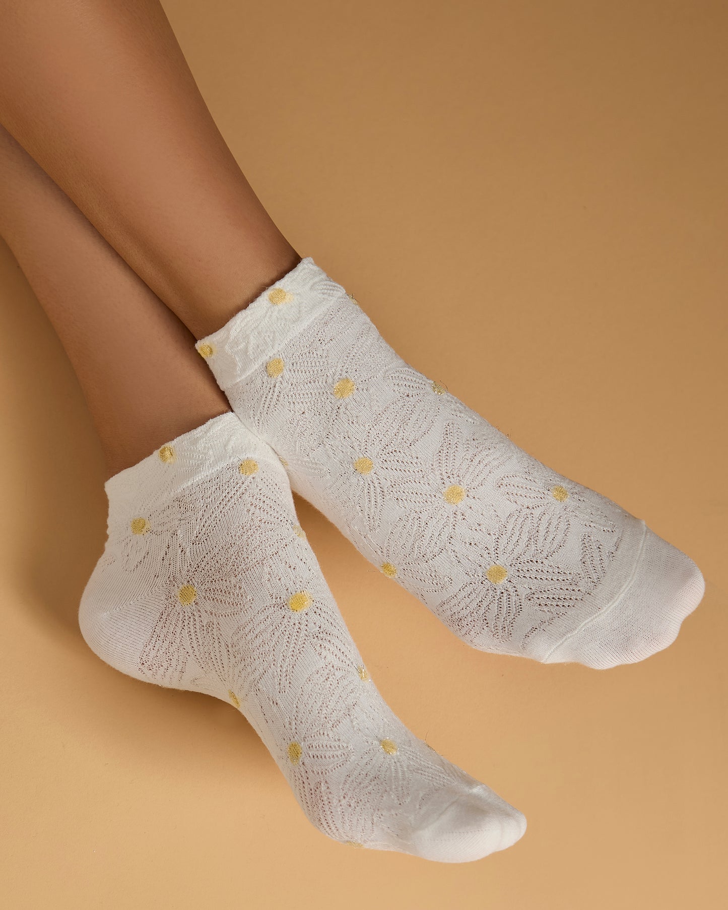Women's Cotton-Rich Floral 3D-Textured Shortie Ankle Sock