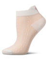 Women's Chainlink-Knit Cotton-Rich Shortie Sock with Bow Embroidery