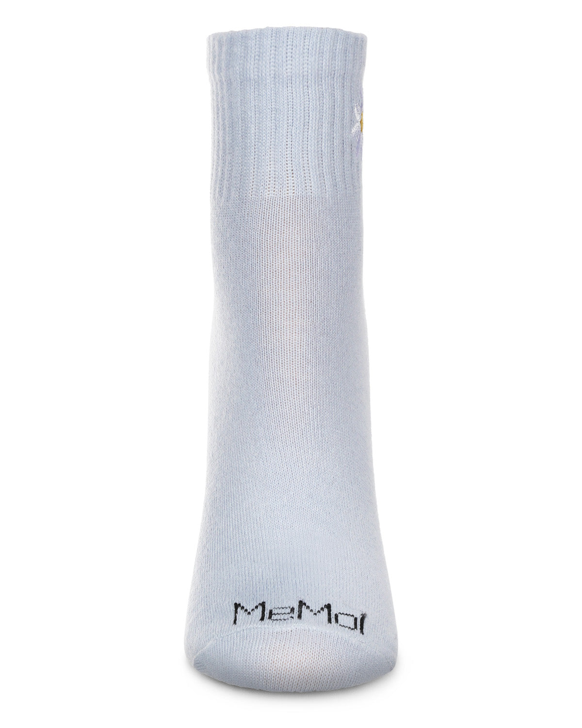 Women's Daisy Embroidery Athletic Quarter Socks : Color: Periwinkle