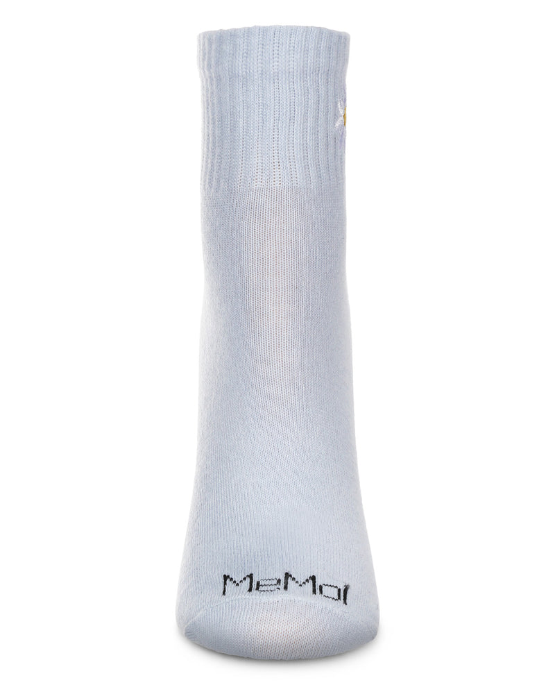 Women's Daisy Embroidery Athletic Quarter Socks