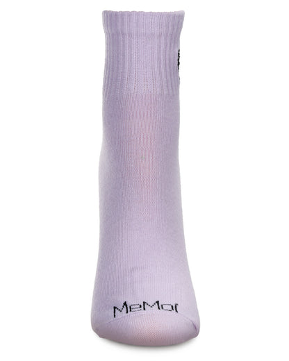 Women's Butterfly Embroidery Athletic Quarter Socks : Color: Lavender