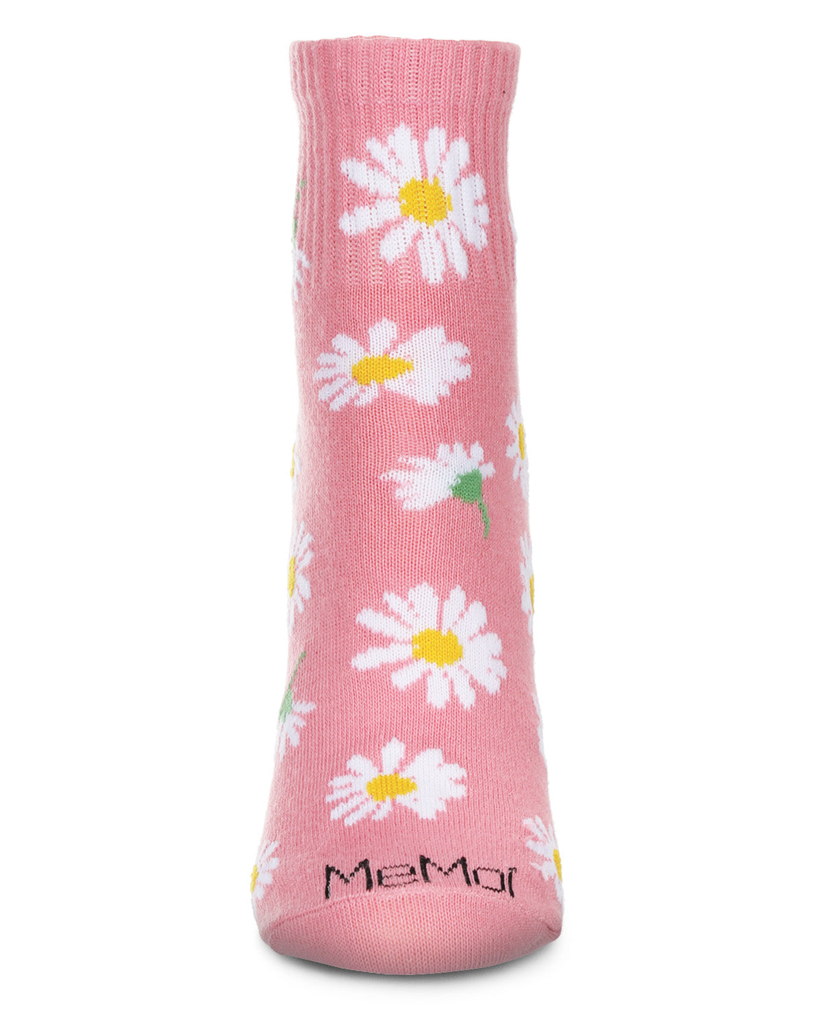 Women's Multi-Daisies Athletic Quarter Socks : Color: Pink