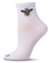 Women's "Embroidered Bee" Athletic Quarter Sock