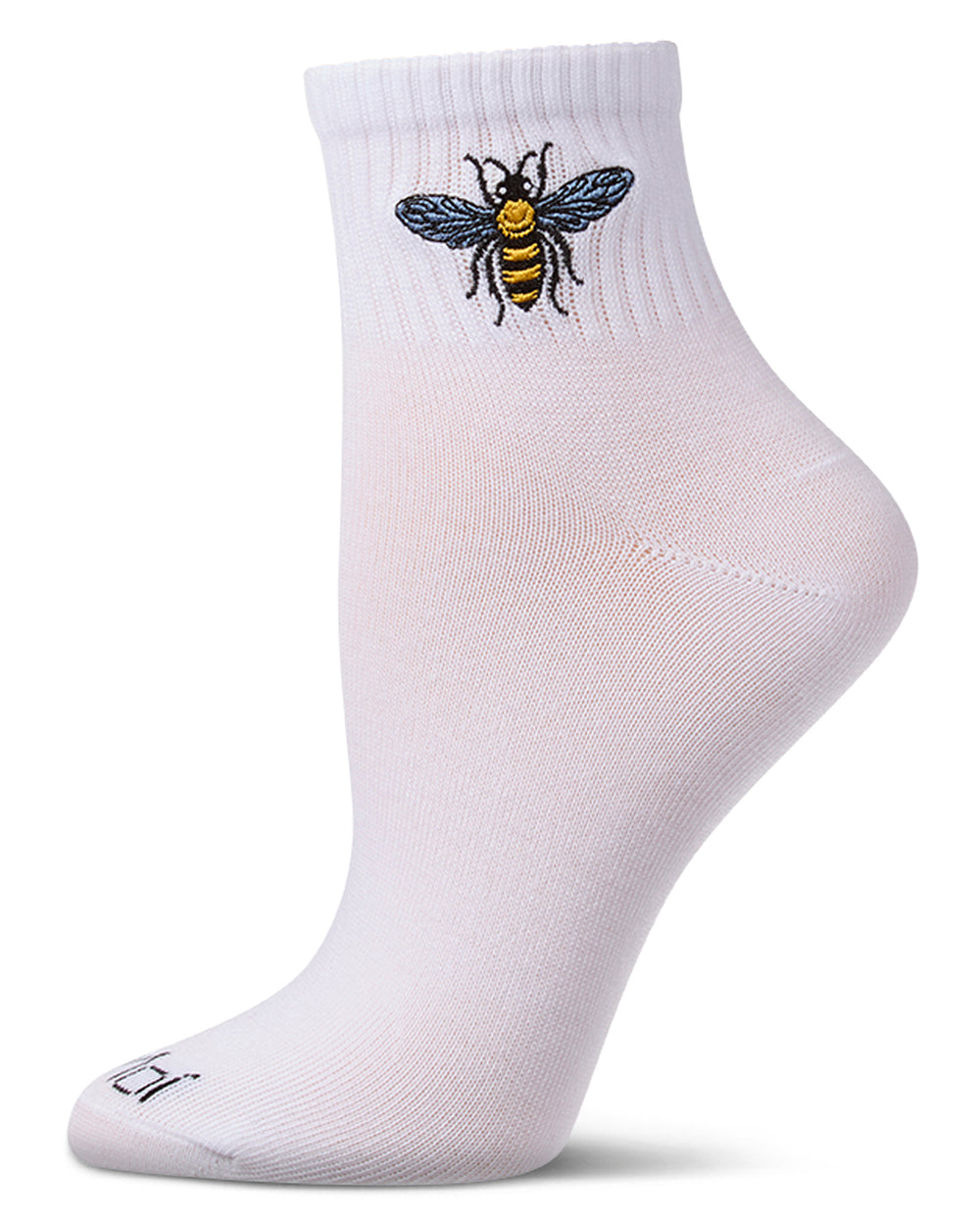 Women's "Embroidered Bee" Athletic Quarter Sock