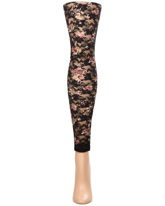 Women's Luxe Floral Lace Leggings : Color: Black