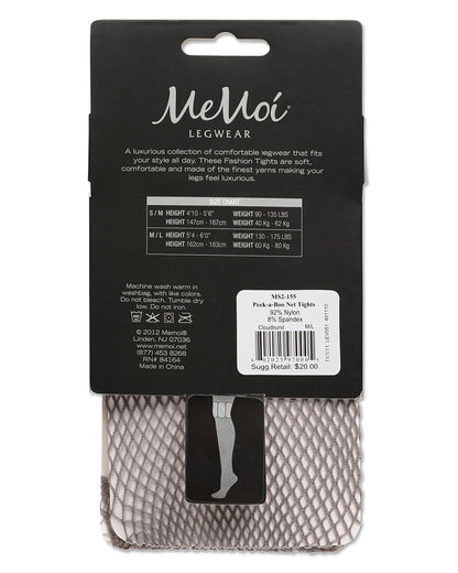 Women's Peek A Boo Thigh Fishnet Tights : Color: CloudBurst