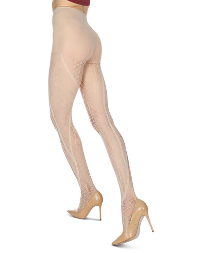 Women's Sporadic Edge Nylon Net Tights : Color: Black
