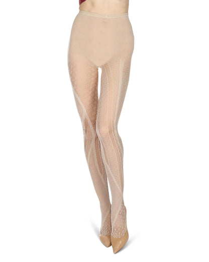 Women's Sporadic Edge Nylon Net Tights : Color: Black