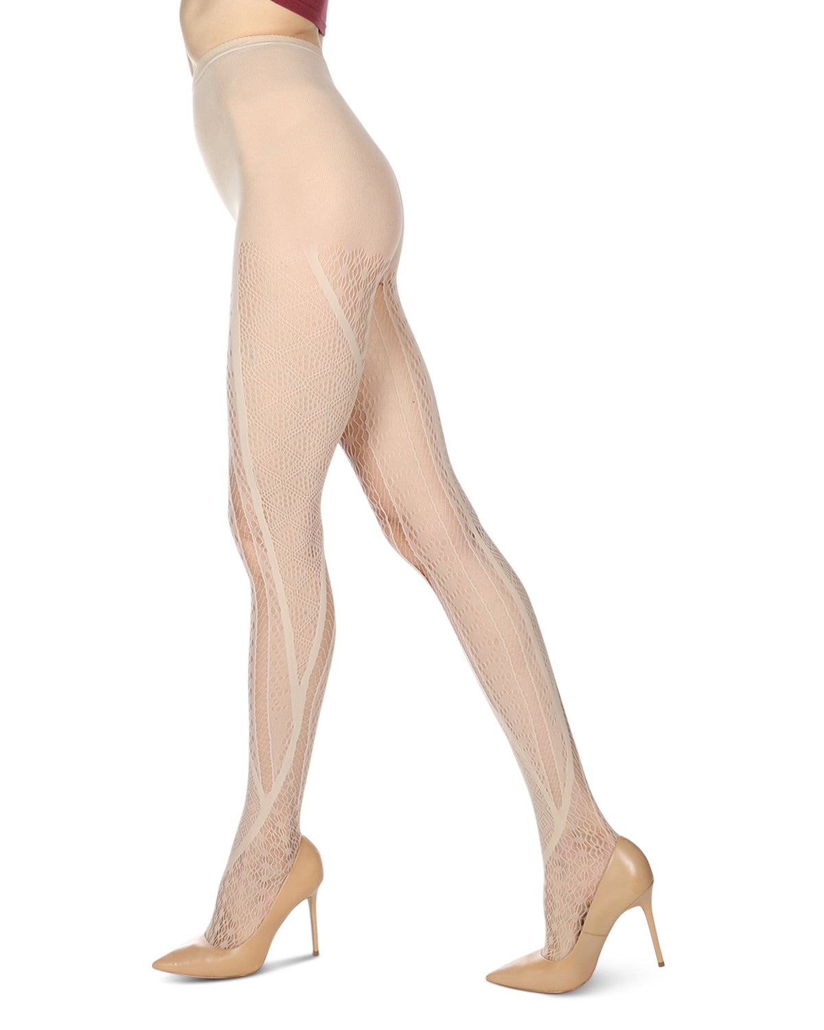 Women's Sporadic Edge Nylon Net Tights : Color: Black