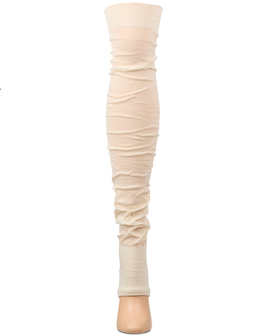 Women's "Trendlucent" Cotton Rich Over The Knee Toeless Sock : Color: Whisper White