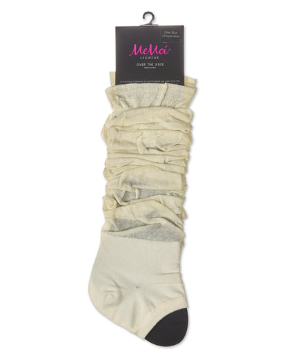 Women's "Trendlucent" Cotton Rich Over The Knee Toeless Sock : Color: Whisper White