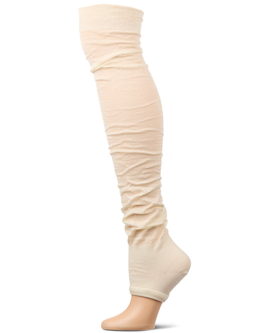 Women's "Trendlucent" Cotton Rich Over The Knee Toeless Sock : Color: Whisper White