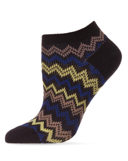 Color Zag Running Soft-Fit Cotton-Rich Low Cut Women's Socks : Color: Black