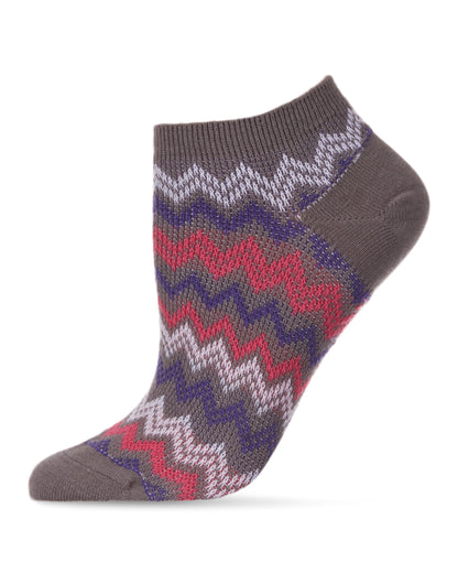 Color Zag Running Soft-Fit Cotton-Rich Low Cut Women's Socks : Color: Gray