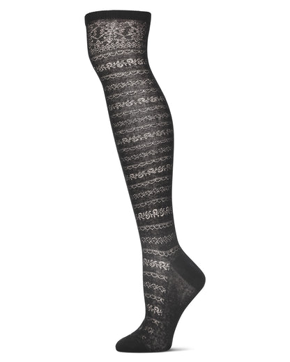 Elegante Over The Knee Warm Cotton Blend Socks : Color: Black