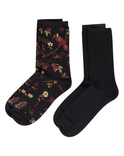 Exotic Birds Cotton Blend Crew Socks 2 Pack