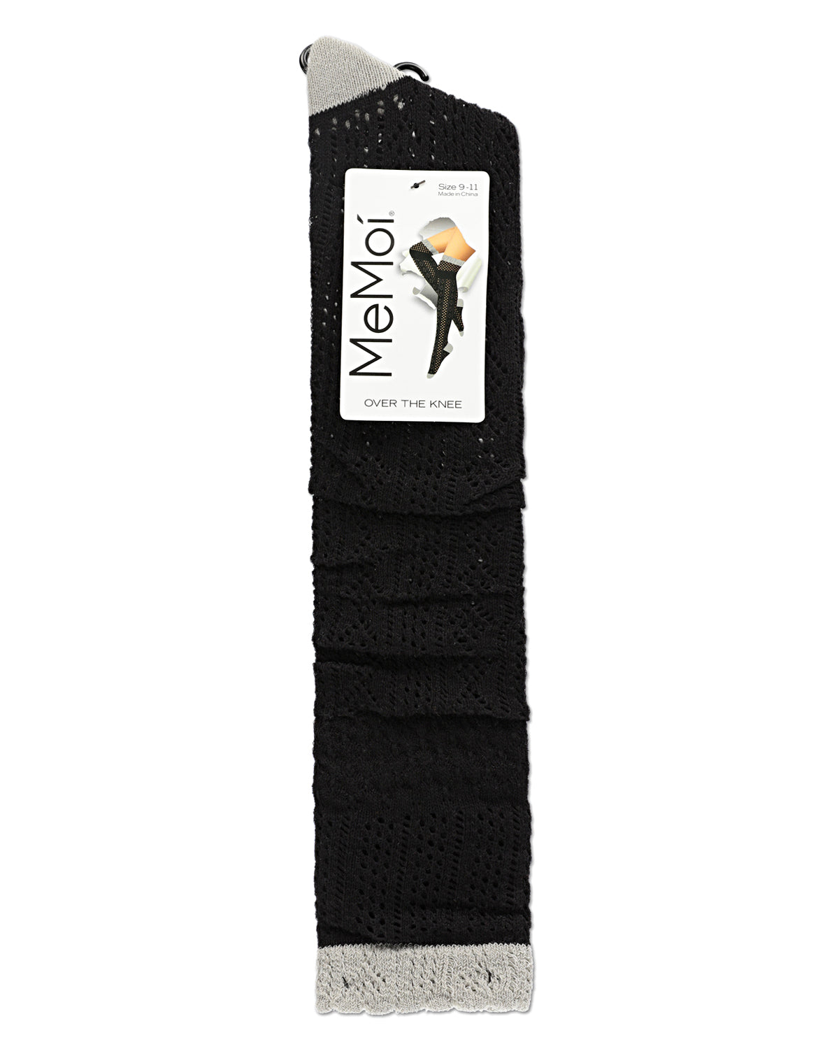 Women's Delicate Dots Cotton Over The Knee Socks : Color: Black