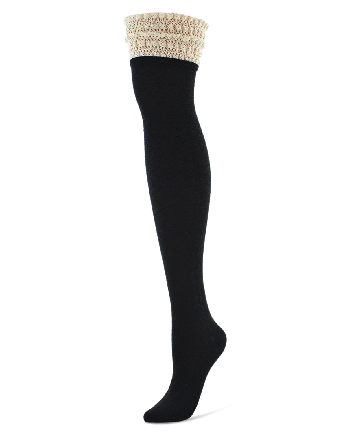Women's Romance Rounds Over The Knee Socks : Color: Black