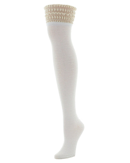 Women's Romance Rounds Over The Knee Socks : Color: White