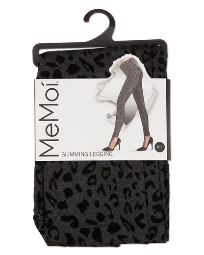 Flocked Monochrome Cheetah Leggings : Color: Black