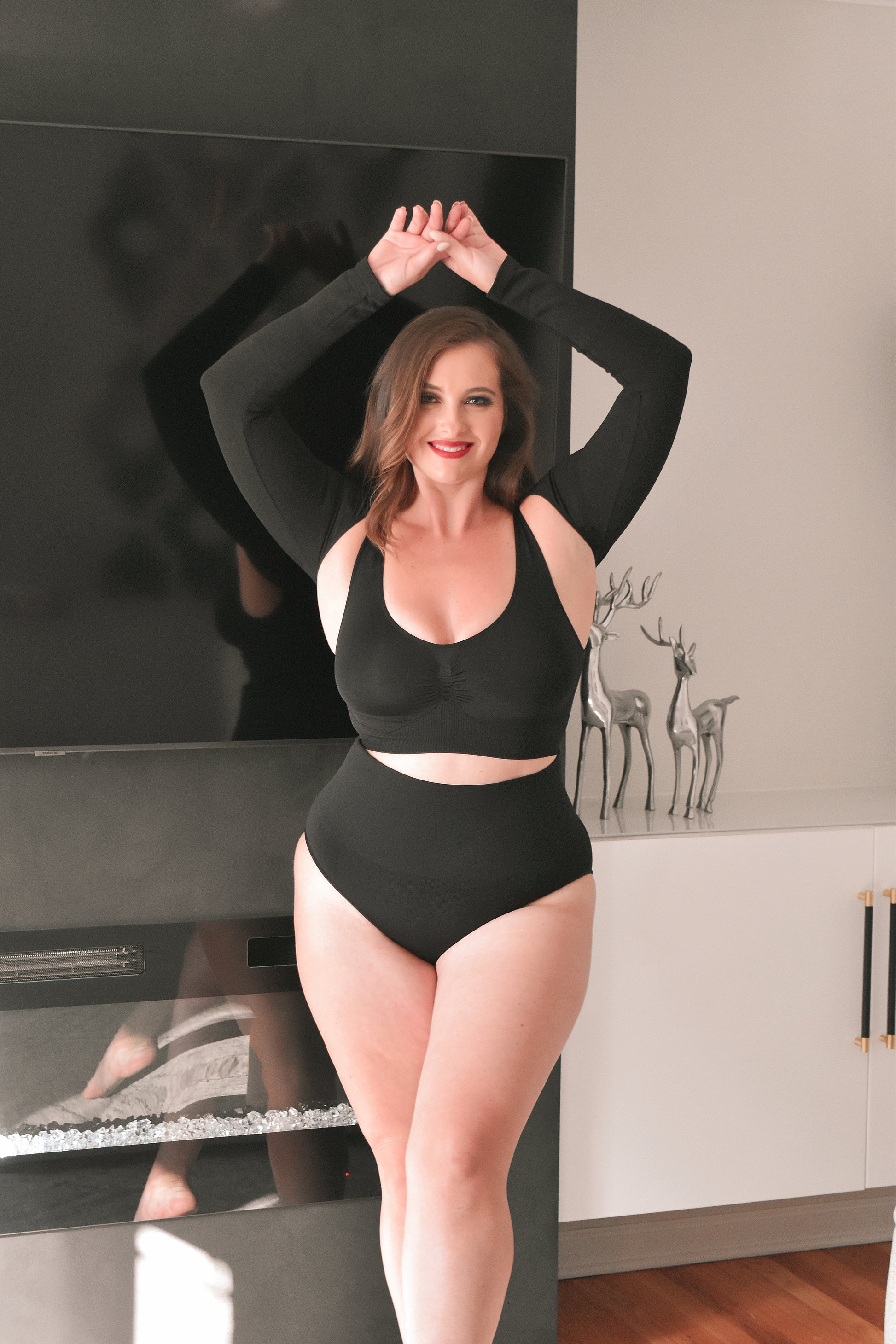 Slimming & Smoothing Arm Compression Shaper : Color: Black