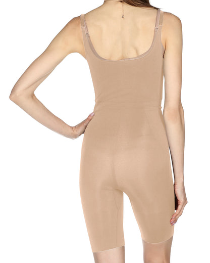 Women's BodySmootHers Open-Bust Bodysuit with Thigh Shaper : Color: Nude