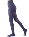 Women's Textured Cotton Rich Inverted Crochet Fashion Tights : Color: Patriot Blue