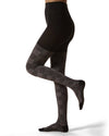 Women's Retro Plaid Cotton Blend Sweater Tights : Color: Black