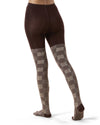 Women's Retro Plaid Cotton Blend Sweater Tights : Color: Brown