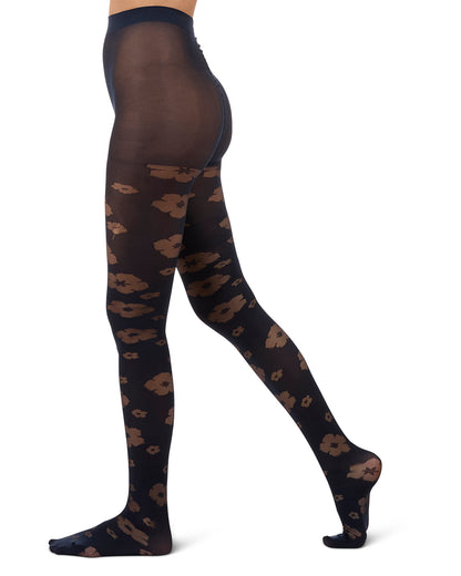 Women's Floral Sheer Tights : Color: Navy