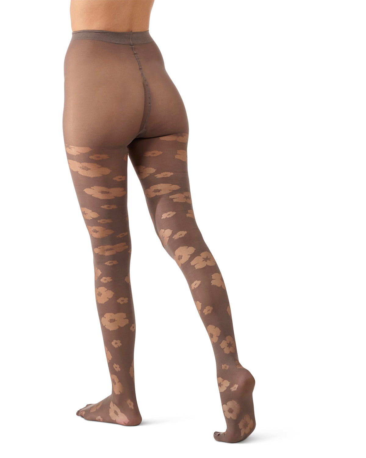 Women's Floral Sheer Tights : Color: Black