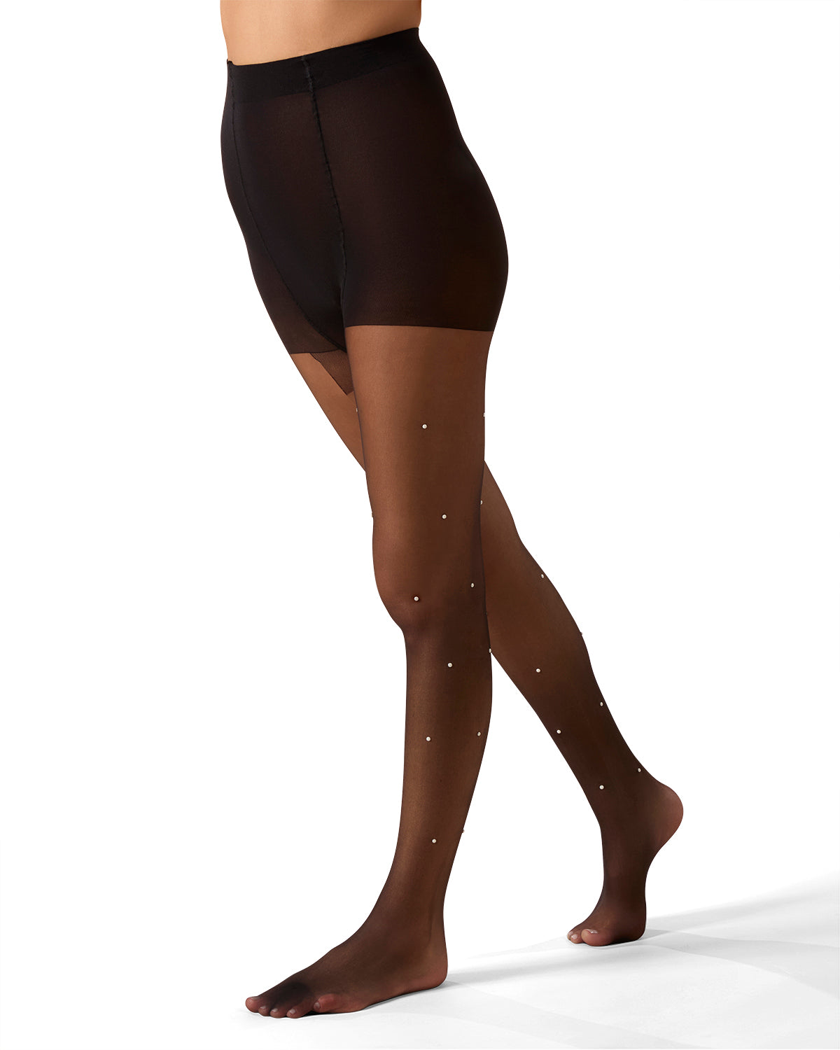 Women's Sheer All-Over Faux Pearl Trimmed Fashion Tights