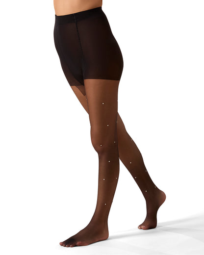 Women's Sheer All-Over Faux Pearl Trimmed Fashion Tights