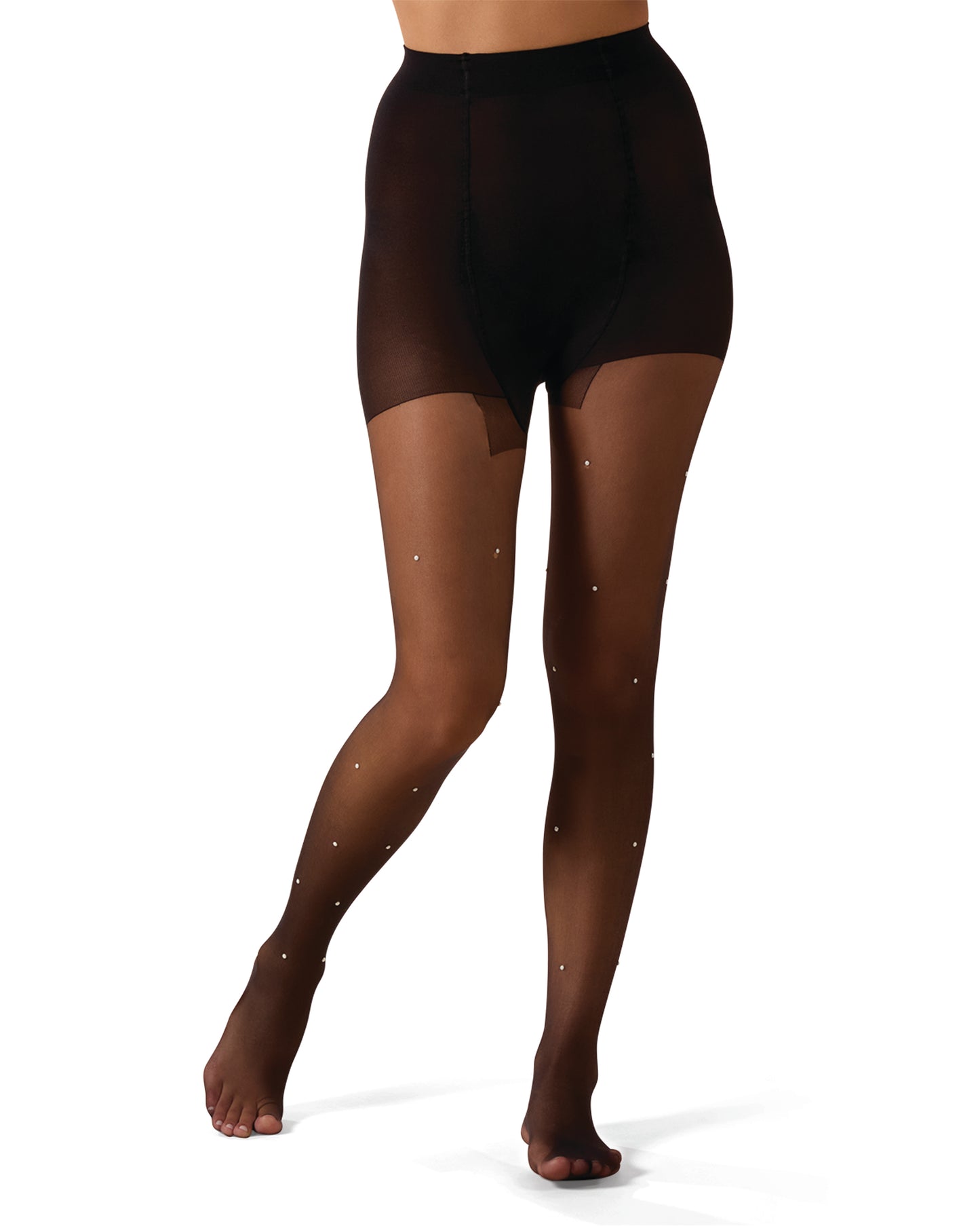 Women's Sheer All-Over Faux Pearl Trimmed Fashion Tights