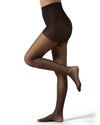 Women's Sheer All-Over Faux Pearl Trimmed Tights : Color: Black