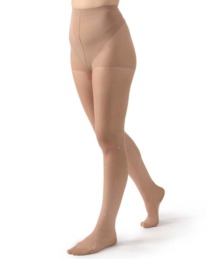 Women's Sheer All-Over Faux Pearl Trimmed Fashion Tights