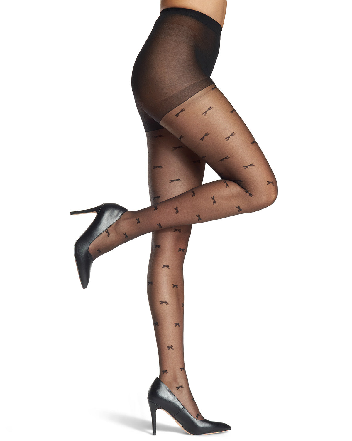 Women's Silky-Sheer Bow-Accent Non-Control Fashion Tights