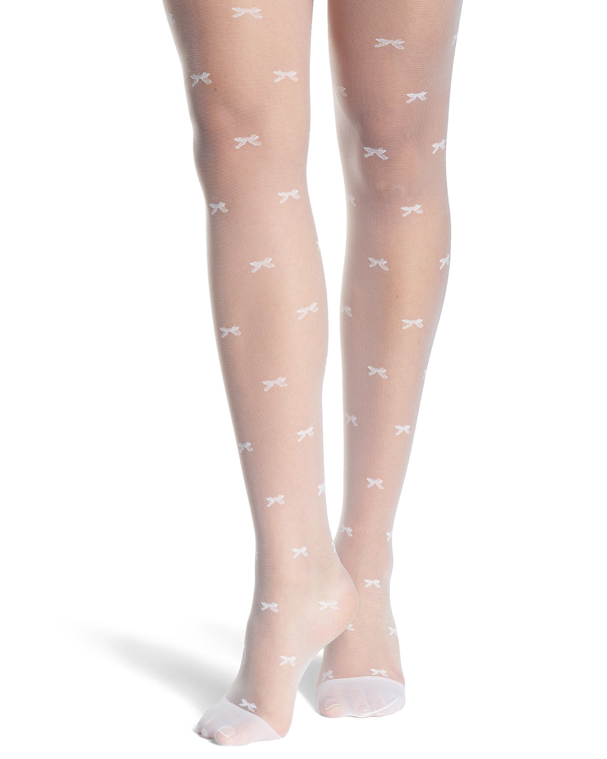 Women's Silky-Sheer Bow-Accent Non-Control Fashion Tights