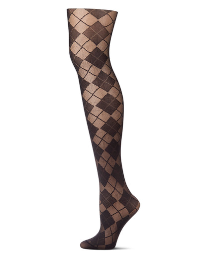Women's Silky-Sheer Classic Argyle Non-Control Fashion Tights