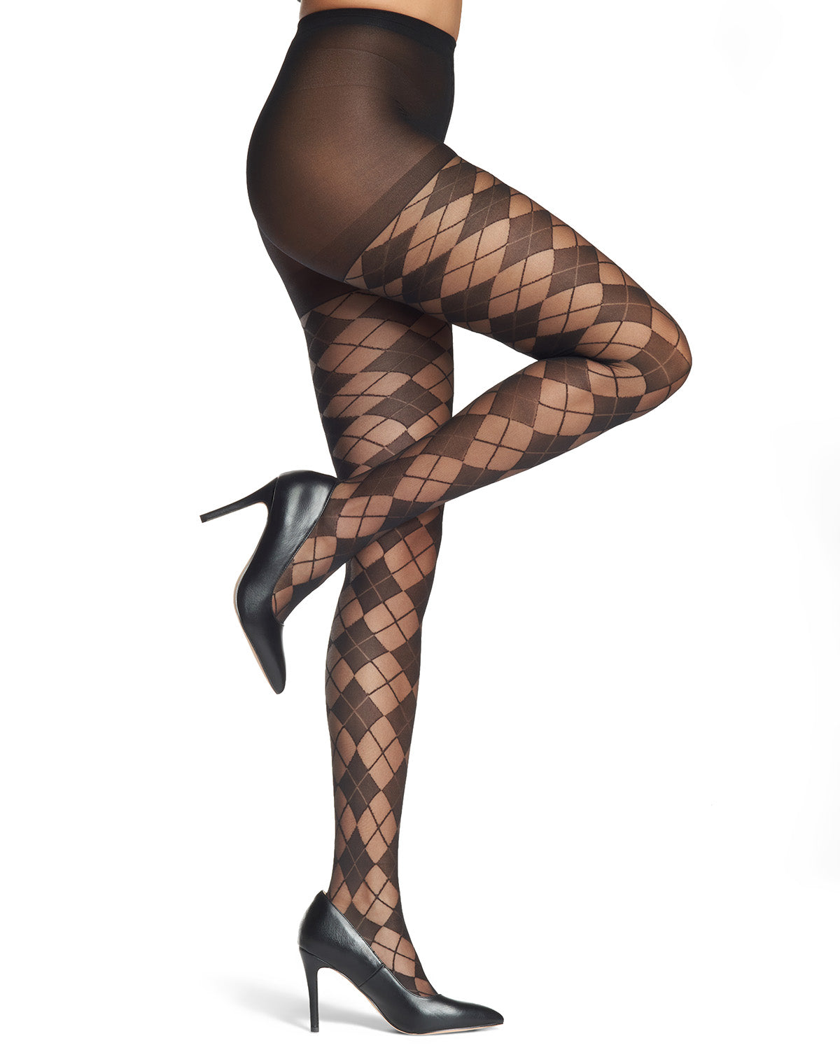 Women's Silky-Sheer Classic Argyle Non-Control Fashion Tights