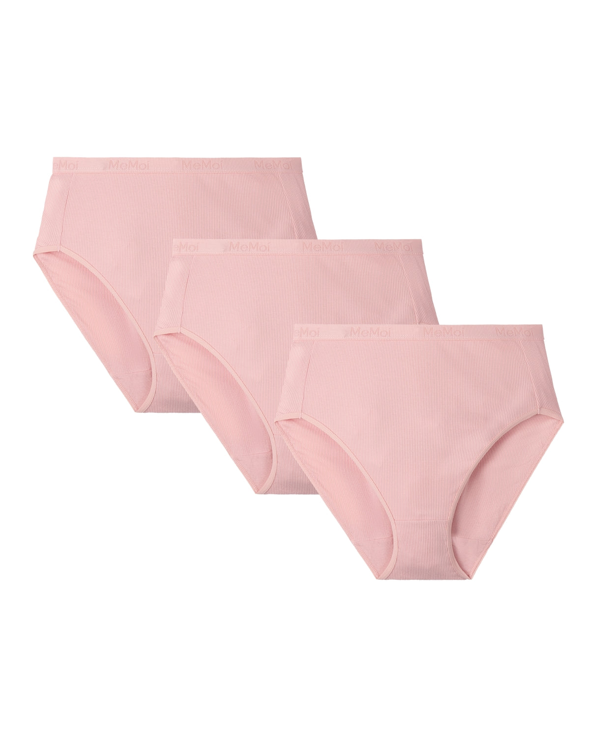 Women's 3 Pair Pack Ribbed Briefs : Color: BridalRose