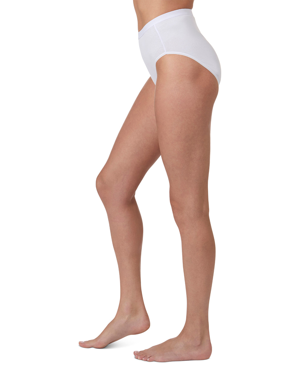 Women's 3 Pair Pack Ribbed Briefs : Color: White