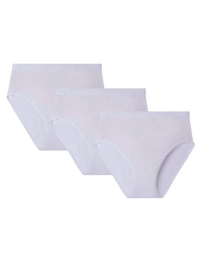 Women's 3 Pair Pack Ribbed Briefs : Color: White