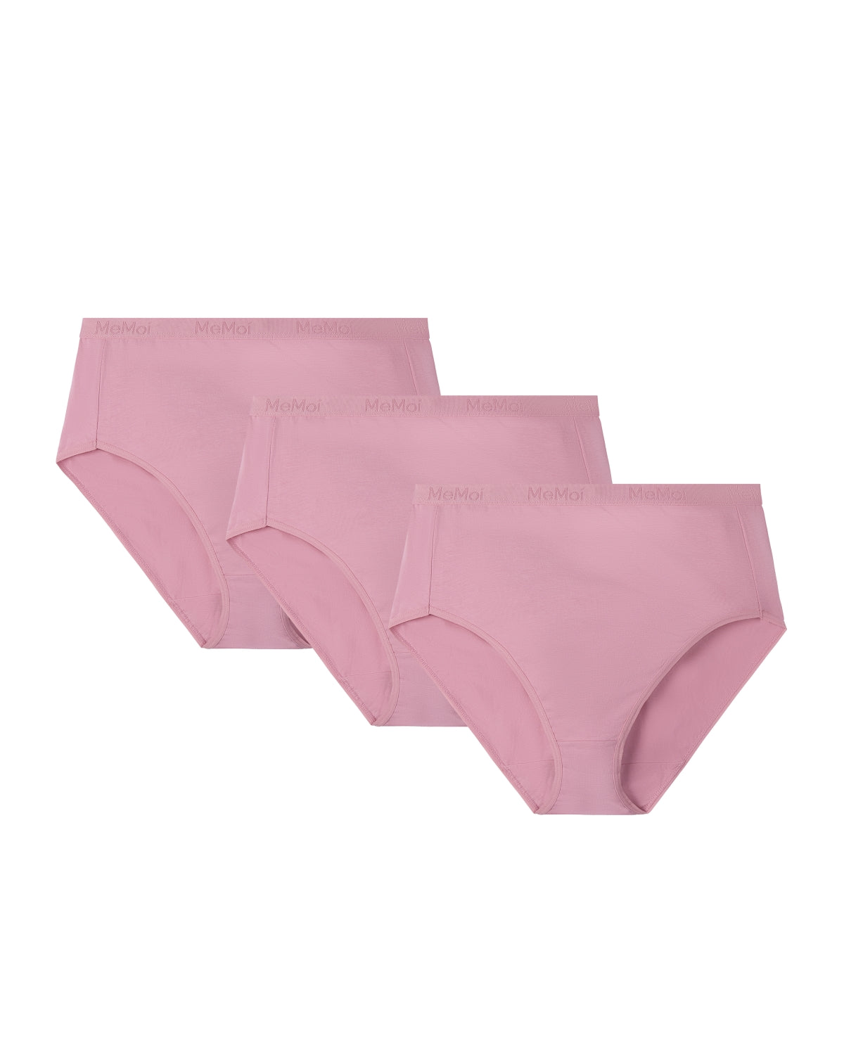 Ladies Combed Cotton Basic Brief Underwear 3-Pack : Color: Blush